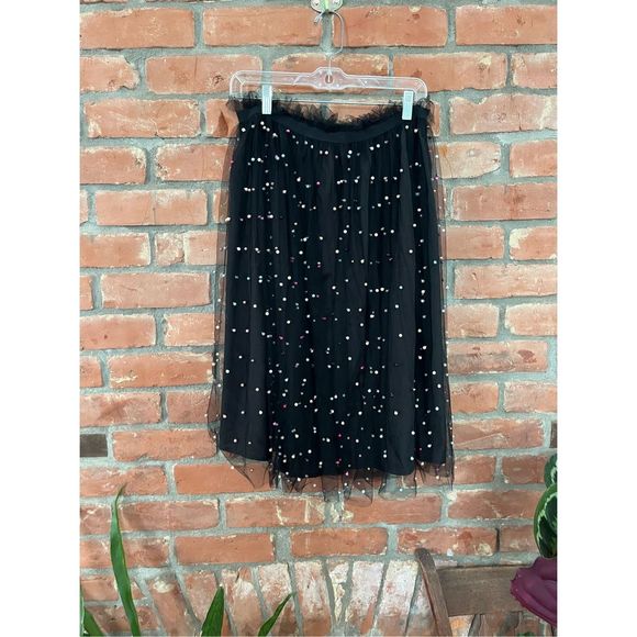 Re:named tulle midi skirt with pearl embellishment overlay - Picture 3 of 8